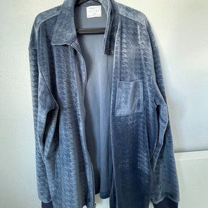 Men's Urban Outfitters Blue Velour Zip Up